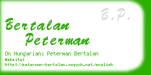 bertalan peterman business card